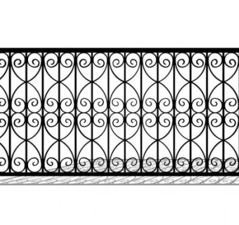 铁艺花纹围栏护栏栏杆SU模型下载_sketchup草图大师SKP模型