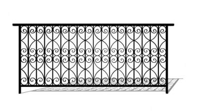 铁艺花纹围栏护栏栏杆SU模型下载_sketchup草图大师SKP模型