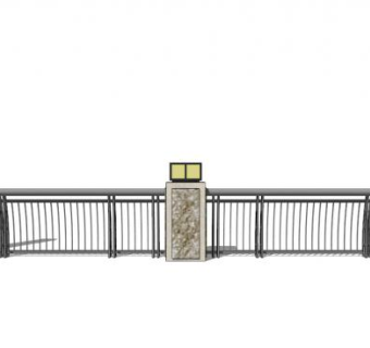 铁艺欧式围栏护栏栏杆SU模型下载_sketchup草图大师SKP模型