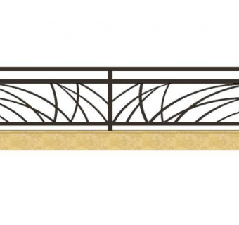铁艺铁花围栏护栏栏杆SU模型下载_sketchup草图大师SKP模型