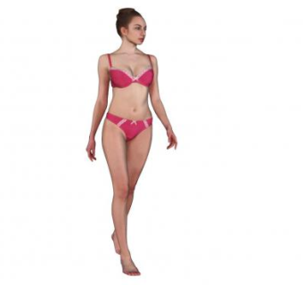 3D美女人物模特内衣SU模型下载_sketchup草图大师SKP模型