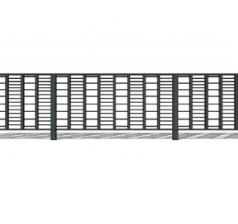 铁艺围栏护栏栏杆SU模型下载_sketchup草图大师SKP模型