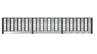 铁艺围栏护栏栏杆SU模型下载_sketchup草图大师SKP模型