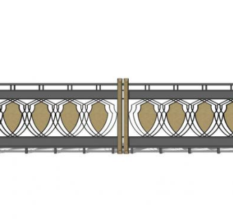 铁艺围栏护栏栏杆sketchup模型下载_sketchup草图大师SKP模型