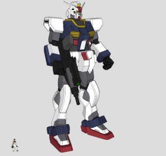 高达机器人机甲战士SU模型下载_sketchup草图大师SKP模型