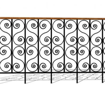 现代花纹铁艺围栏护栏栏杆SU模型下载_sketchup草图大师SKP模型