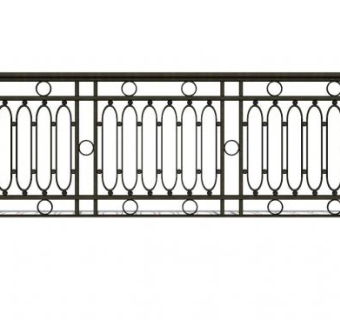 现代铁艺围栏护栏栏杆SU模型下载_sketchup草图大师SKP模型