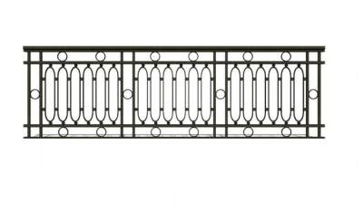 现代铁艺围栏护栏栏杆SU模型下载_sketchup草图大师SKP模型