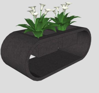 现代观花植物花架SU模型下载_sketchup草图大师SKP模型