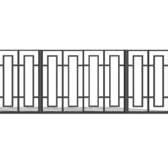 中式铁艺围栏护栏栏杆SU模型下载_sketchup草图大师SKP模型