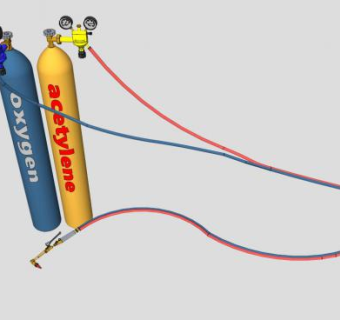 氧气乙炔瓶SU模型_su模型下载 草图大师模型_SKP模型