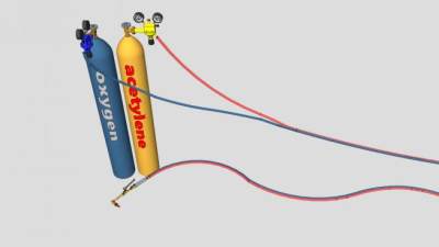 氧气乙炔瓶SU模型_su模型下载 草图大师模型_SKP模型