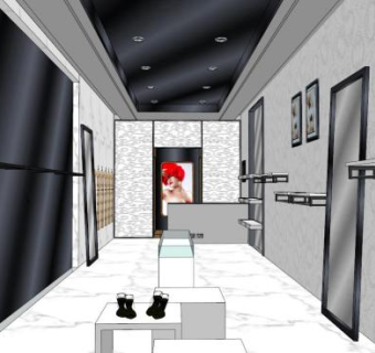 高档服装店SU模型下载_sketchup草图大师SKP模型