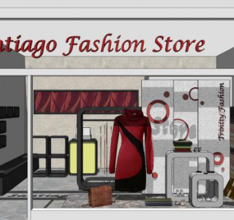 现代服装店SU模型下载_sketchup草图大师SKP模型