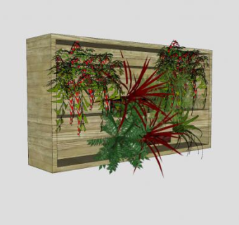 木花箱花架SU模型下载_sketchup草图大师SKP模型
