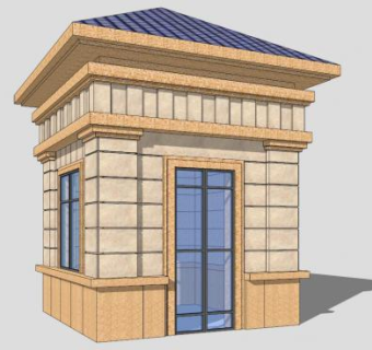 保安室SU模型下载_sketchup草图大师SKP模型