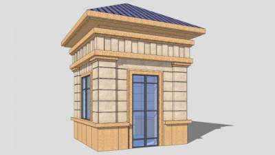 保安室SU模型下载_sketchup草图大师SKP模型