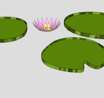 莲花莲叶SU模型下载_sketchup草图大师SKP模型