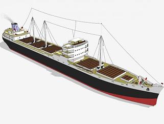 大型货船sketchup模型下载_sketchup草图大师SKP模型