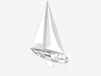帆船小船SU模型下载_sketchup草图大师SKP模型