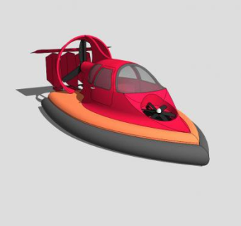 飞机型快艇SU模型下载_sketchup草图大师SKP模型