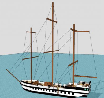 古代船只SU模型下载_sketchup草图大师SKP模型