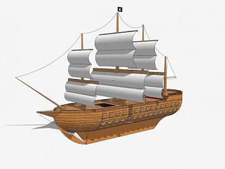 古代<em>帆船</em>SU模型下载_sketchup草图大师SKP模型