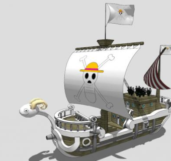 海贼王船SU模型下载_sketchup草图大师SKP模型
