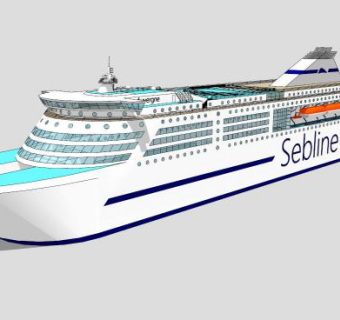 豪华大型游轮SU模型下载_sketchup草图大师SKP模型