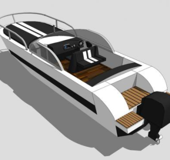 快艇船只SU模型下载_sketchup草图大师SKP模型