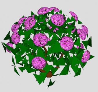 紫色绣球花灌木SU模型下载_sketchup草图大师SKP模型