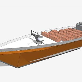 小船艇SU模型下载_sketchup草图大师SKP模型