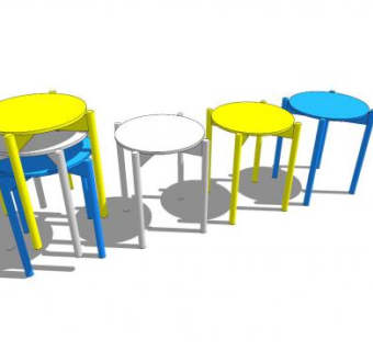 彩色儿童椅子SU模型下载_sketchup草图大师SKP模型