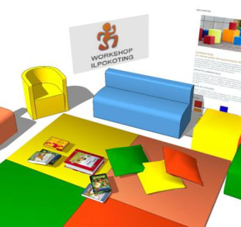 彩色儿童桌椅SU模型下载_sketchup草图大师SKP模型