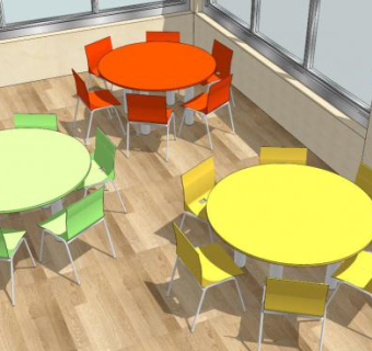 儿童圆桌椅子SU模型下载_sketchup草图大师SKP模型