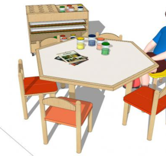 儿童桌椅sketchup模型下载_sketchup草图大师SKP模型