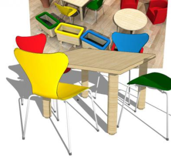 儿童桌椅组合sketchup模型下载_sketchup草图大师SKP模型
