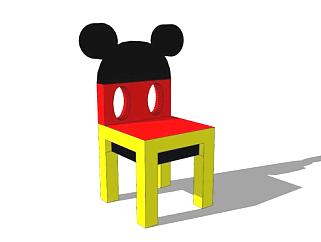 米奇儿童桌椅子SU模型下载_sketchup草图大师SKP模型