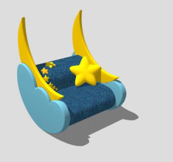 星星月亮儿童桌椅SU模型下载_sketchup草图大师SKP模型