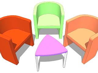 幼儿园儿童桌椅sketchup模型下载_sketchup草图大师SKP模型