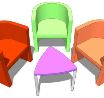 幼儿园儿童桌椅sketchup模型下载_sketchup草图大师SKP模型