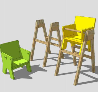 幼儿桌椅SU模型下载_sketchup草图大师SKP模型