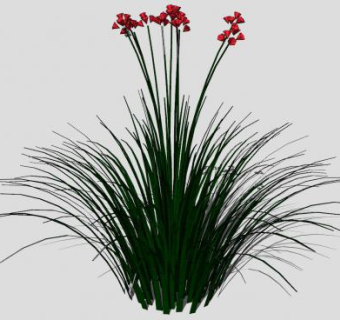 简易草本花卉SU模型下载_sketchup草图大师SKP模型