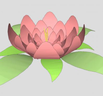 莲花植物SU模型下载_sketchup草图大师SKP模型