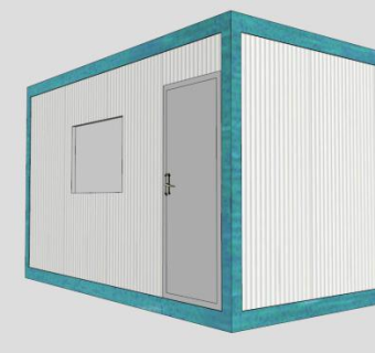 单个活动板房SU模型下载_sketchup草图大师SKP模型