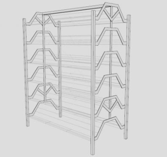 不锈钢物品架SU模型下载_sketchup草图大师SKP模型