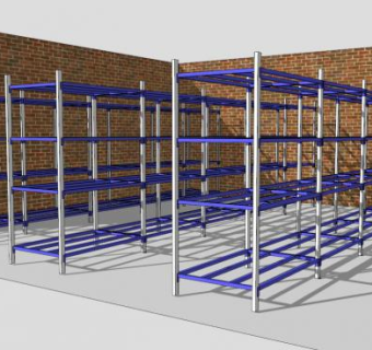 大型管状货架储物架sketchup模型下载_sketchup草图大师SKP模型