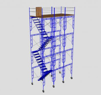 多层钢管脚手架SU模型下载_sketchup草图大师SKP模型