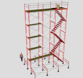 复杂钢管脚手架SU模型下载_sketchup草图大师SKP模型