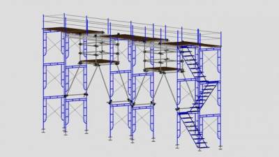 建筑外脚手架SKP模型下载_sketchup草图大师SKP模型